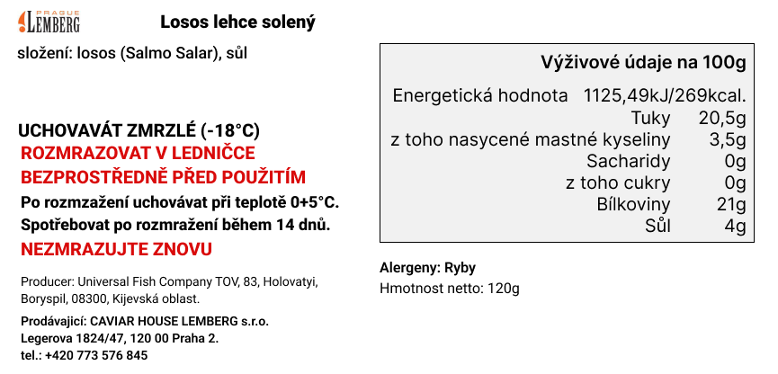 Losos lehce solený 120g:240g (eshop)